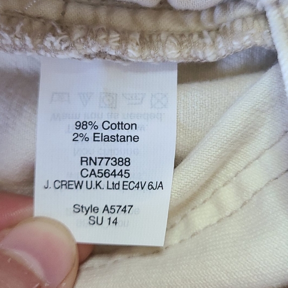 J.Crew Cropped Vintage Straight Leg Jeans in Distressed Ecru/Cream Size 26 - NWT - Picture 11 of 12